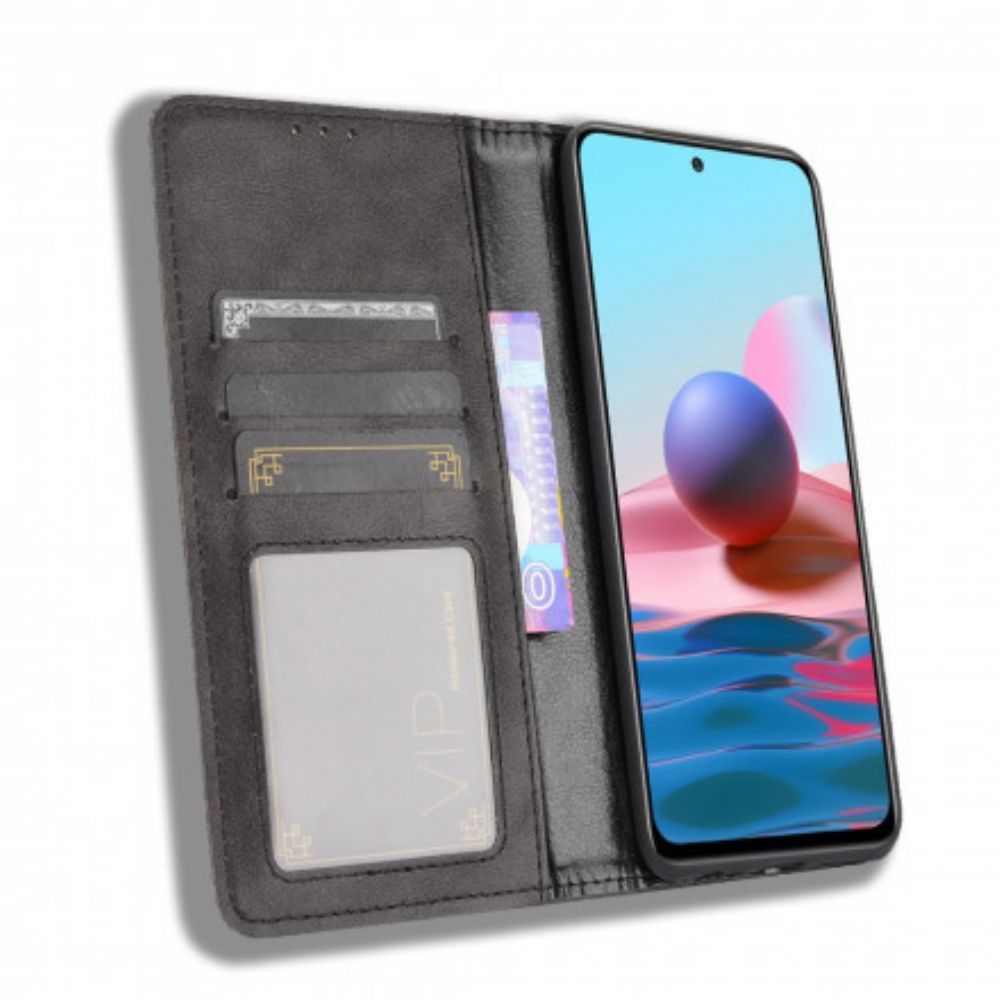 Bescherming Hoesje voor Xiaomi Redmi Note 10 / 10S Folio-hoesje Vintage Gestileerd Leereffect