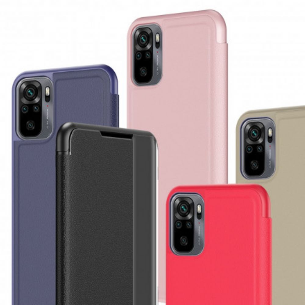 Bescherming Hoesje voor Xiaomi Redmi Note 10 / 10S Premium Kunstleer