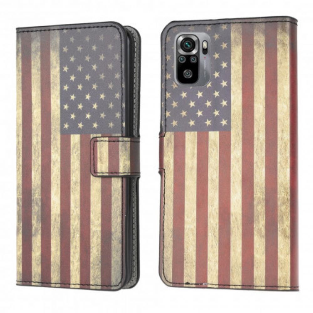 Flip Case voor Xiaomi Redmi Note 10 / 10S Amerikaanse Vlag