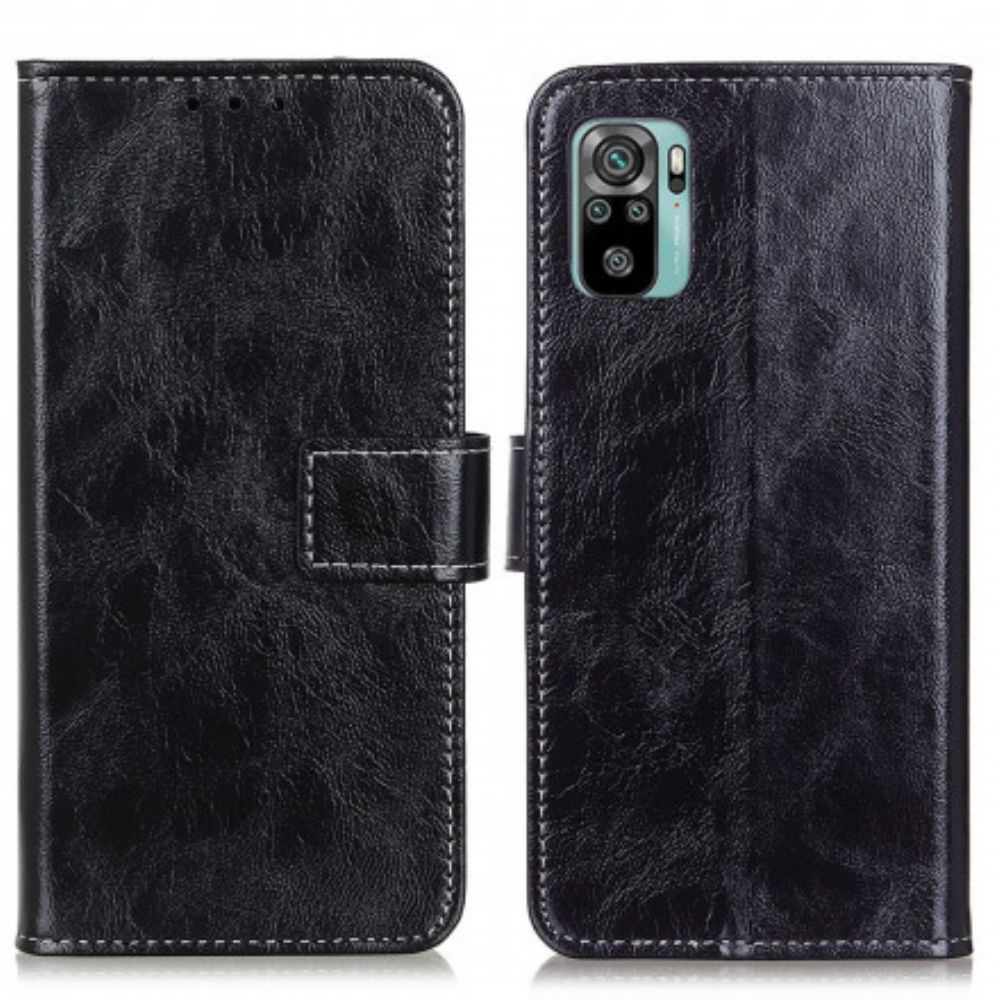 Flip Case voor Xiaomi Redmi Note 10 / 10S Glanzende En Zichtbare Naden