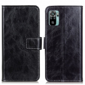 Flip Case voor Xiaomi Redmi Note 10 / 10S Glanzende En Zichtbare Naden