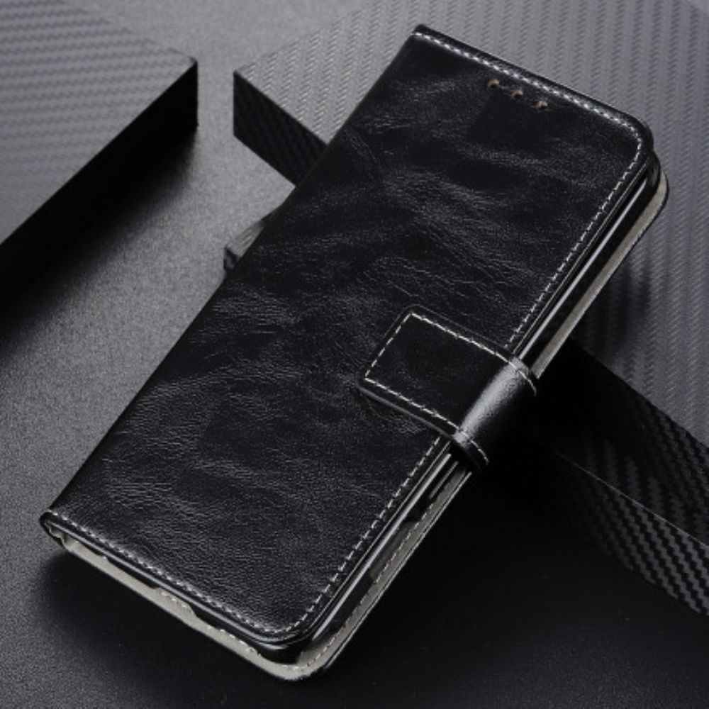 Flip Case voor Xiaomi Redmi Note 10 / 10S Glanzende En Zichtbare Naden