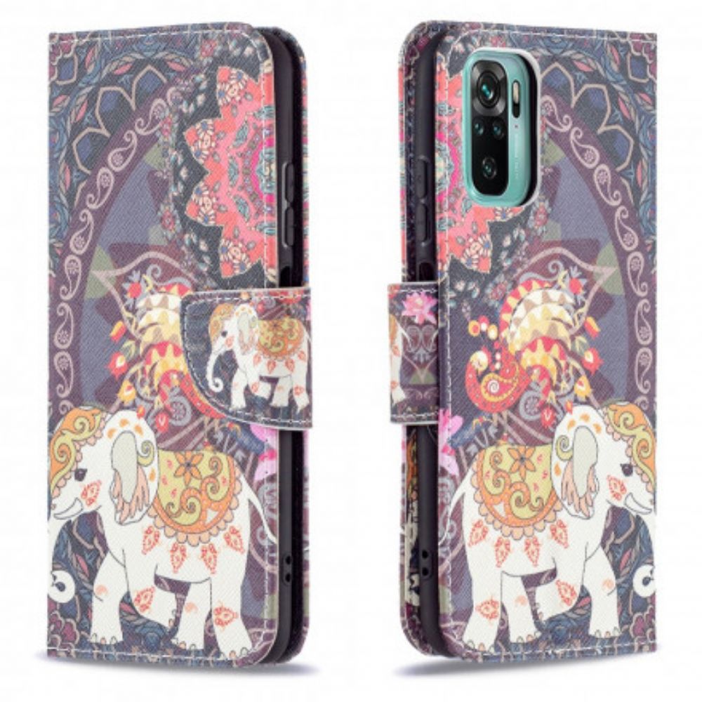 Flip Case voor Xiaomi Redmi Note 10 / 10S Indiase Olifanten