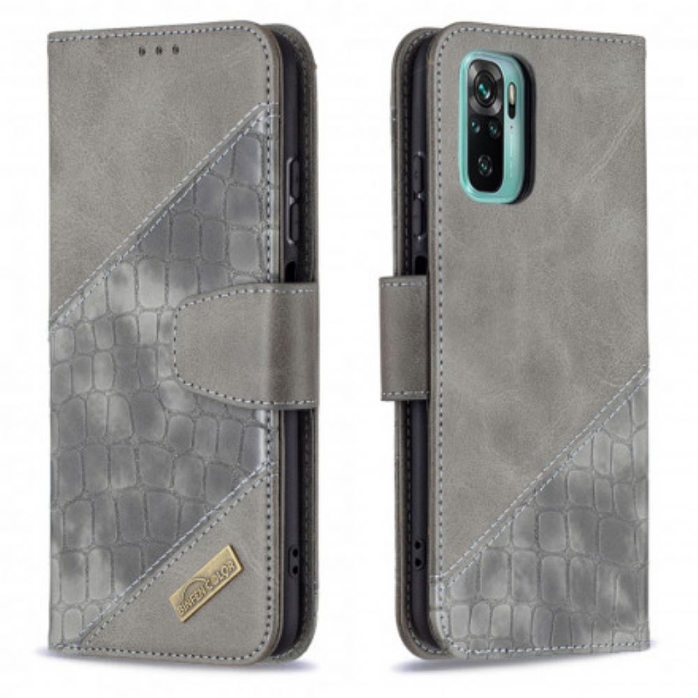 Flip Case voor Xiaomi Redmi Note 10 / 10S Klassiek Krokodillenleereffect