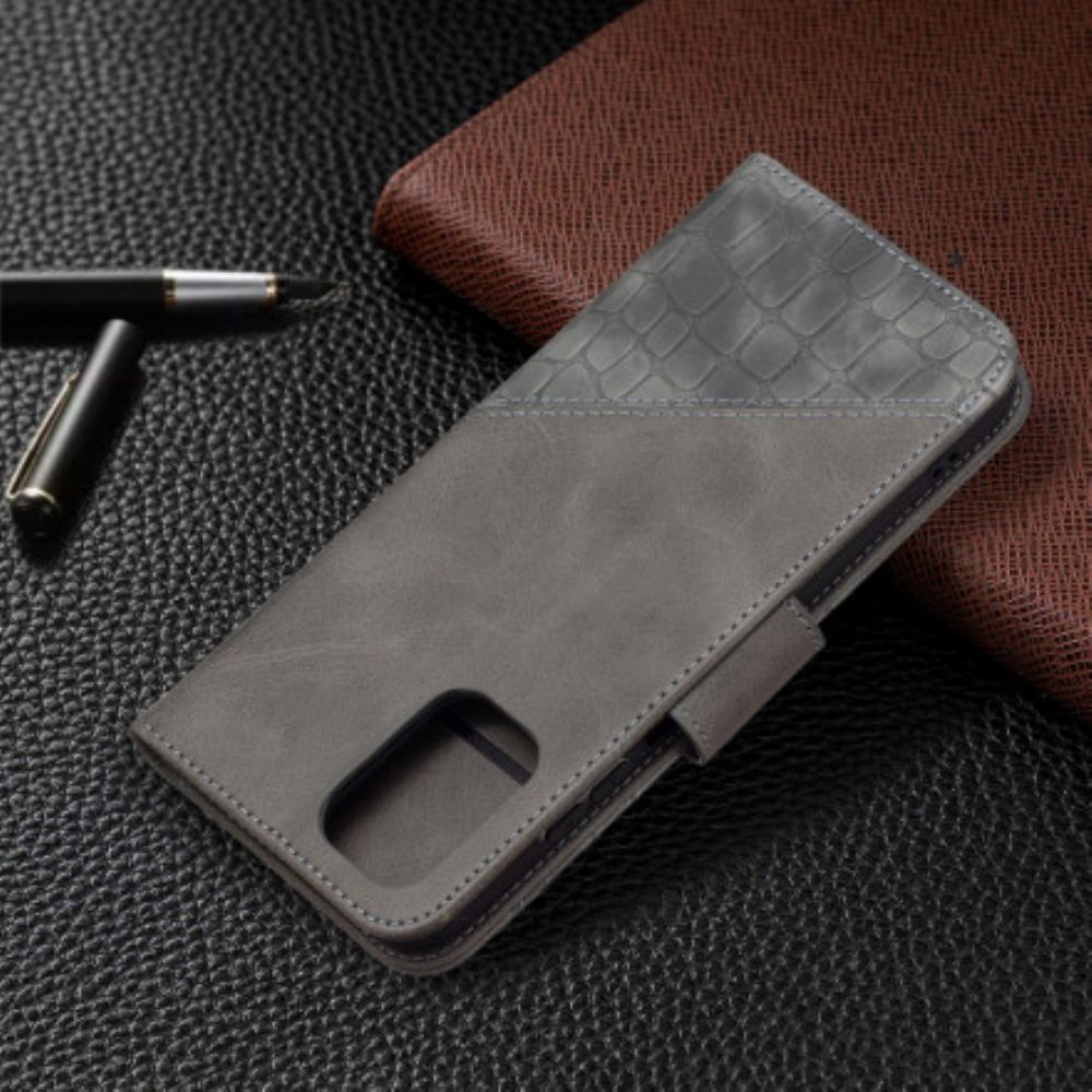 Flip Case voor Xiaomi Redmi Note 10 / 10S Klassiek Krokodillenleereffect