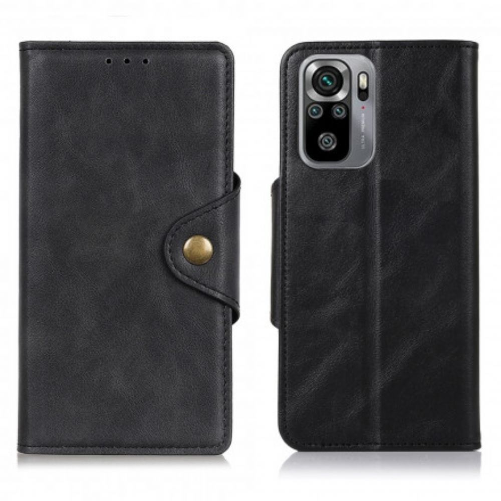 Flip Case voor Xiaomi Redmi Note 10 / 10S Knoop Van Kunstleer