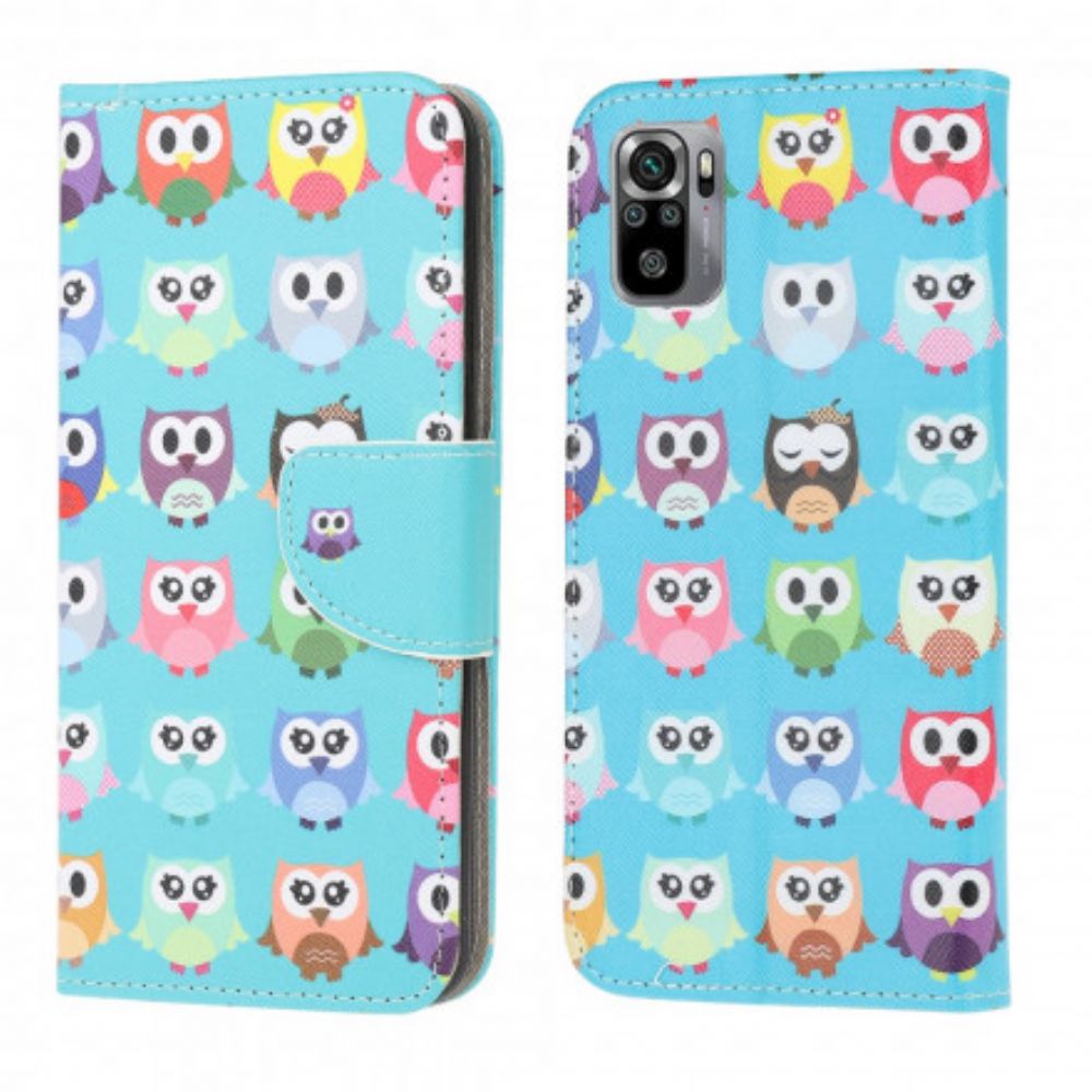 Flip Case voor Xiaomi Redmi Note 10 / 10S Meerdere Uilen 2