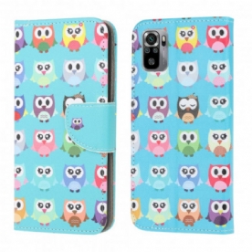 Flip Case voor Xiaomi Redmi Note 10 / 10S Meerdere Uilen 2