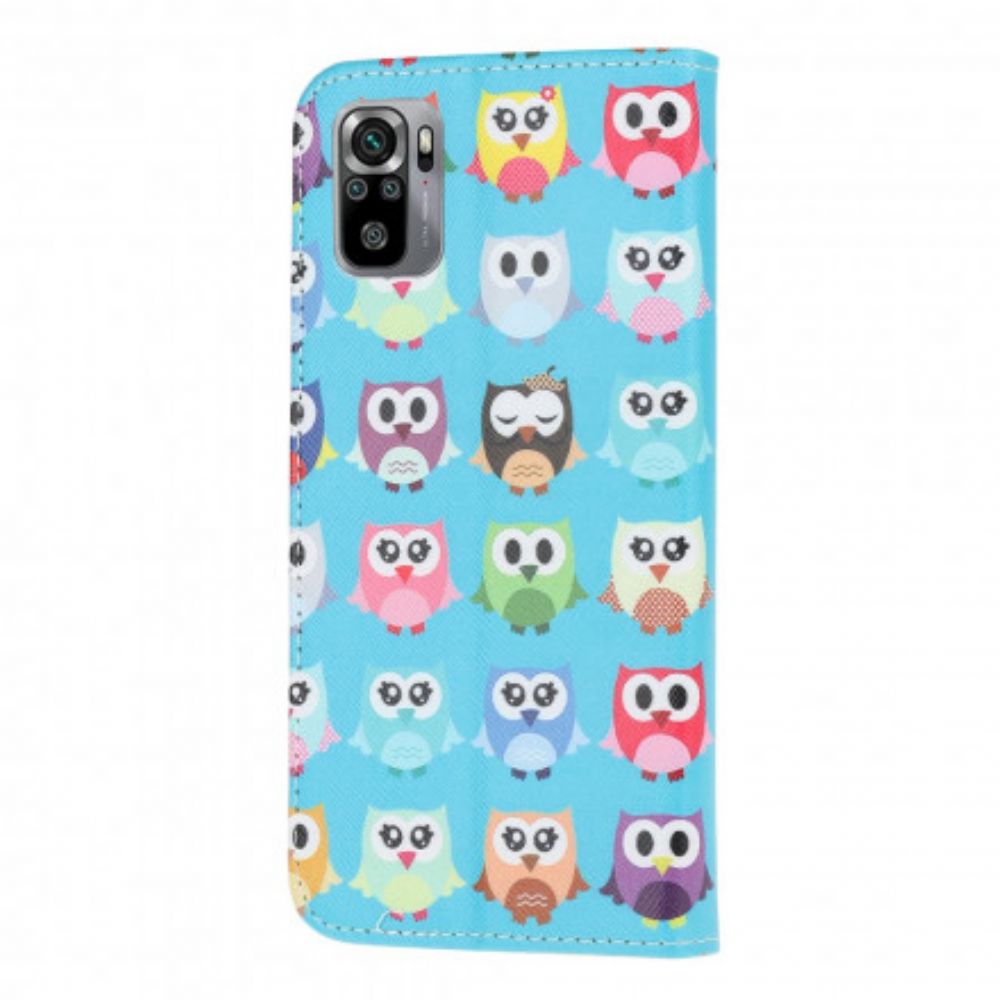 Flip Case voor Xiaomi Redmi Note 10 / 10S Meerdere Uilen 2