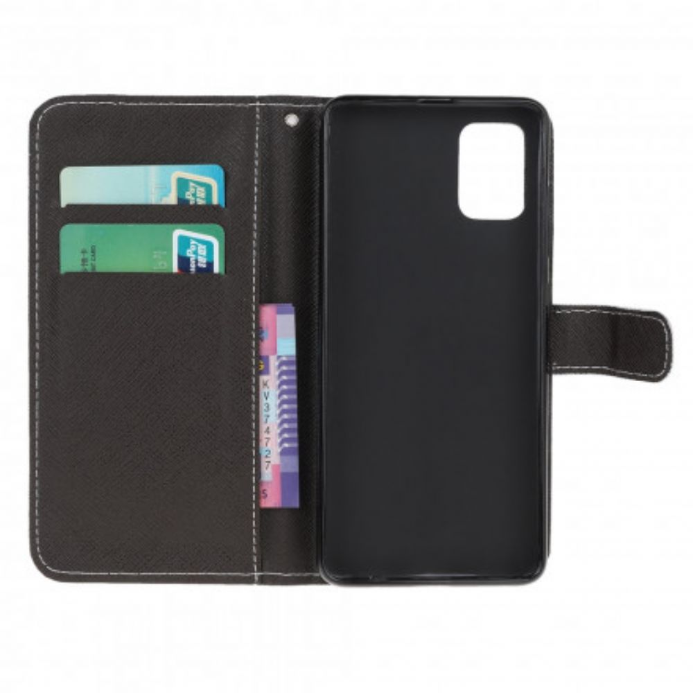 Flip Case voor Xiaomi Redmi Note 10 / 10S Met Ketting Thong Luipaard