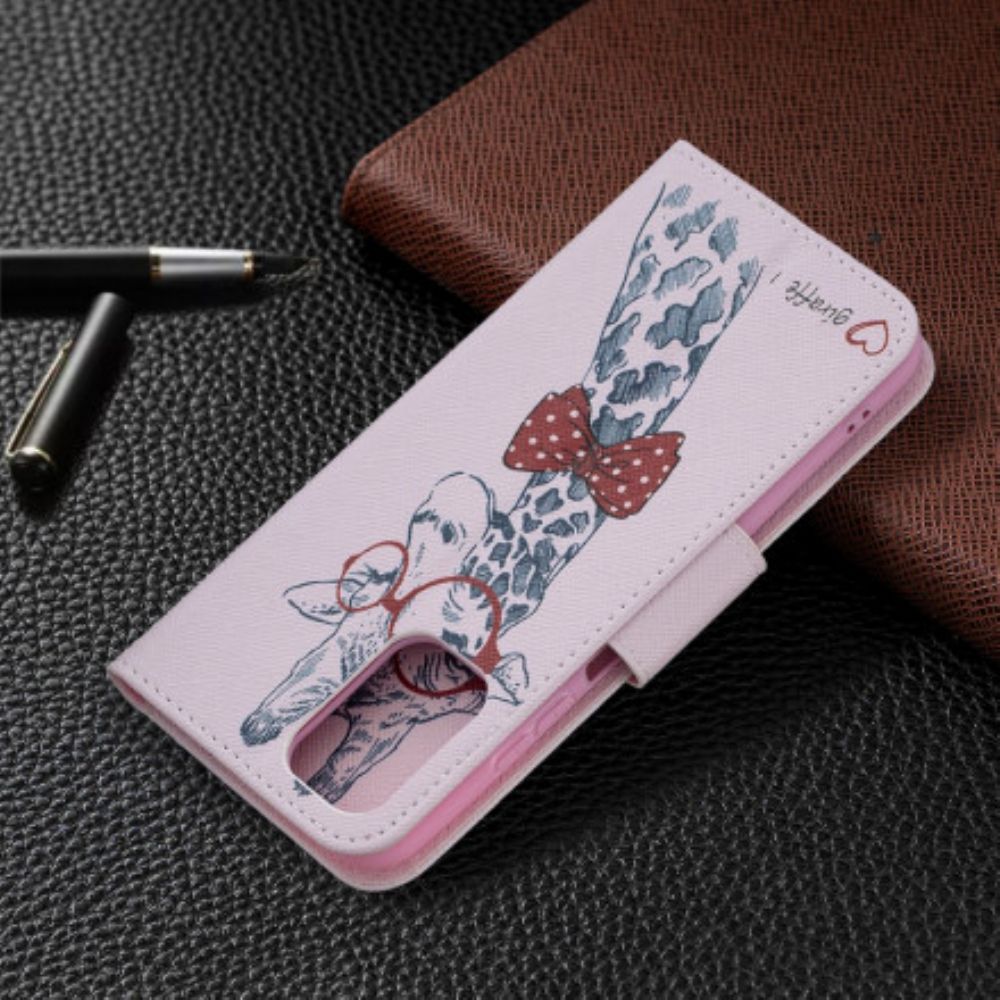 Flip Case voor Xiaomi Redmi Note 10 / 10S Nerdy Giraf