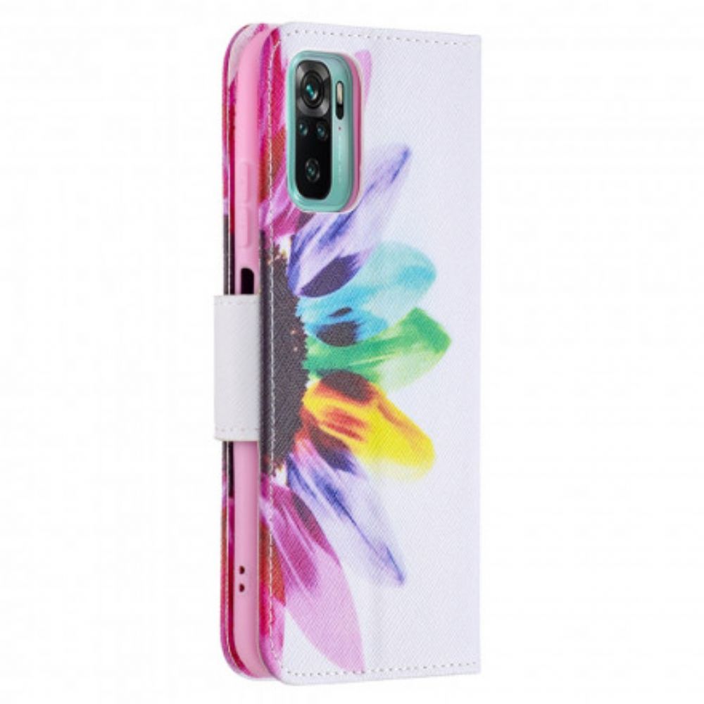 Folio-hoesje voor Xiaomi Redmi Note 10 / 10S Aquarel Bloem