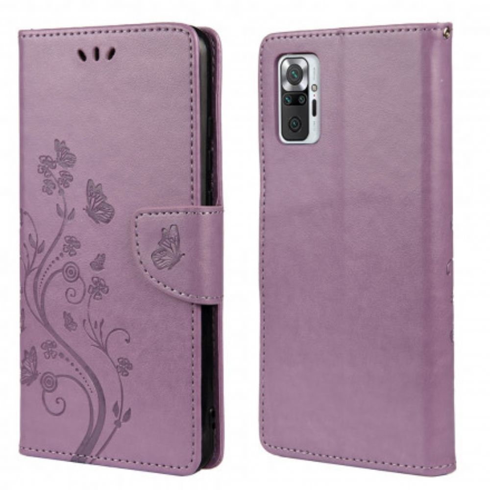 Folio-hoesje voor Xiaomi Redmi Note 10 / 10S Aziatische Vlinders En Bloemen