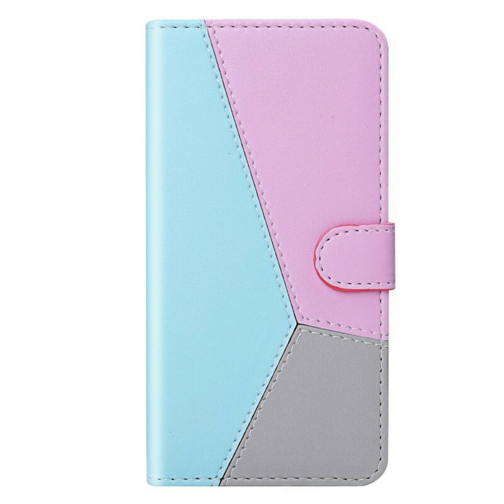 Folio-hoesje voor Xiaomi Redmi Note 10 / 10S Driekleurig Leereffect