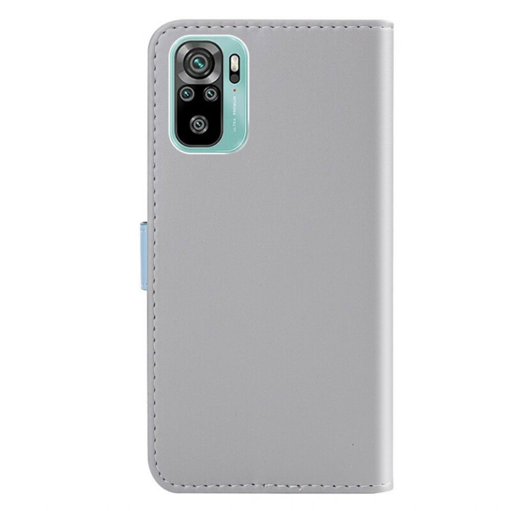 Folio-hoesje voor Xiaomi Redmi Note 10 / 10S Driekleurig Leereffect