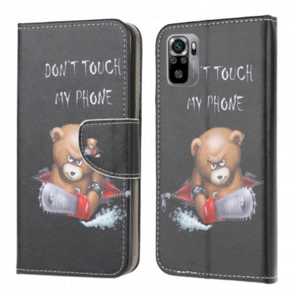 Folio-hoesje voor Xiaomi Redmi Note 10 / 10S Gevaarlijke Beer