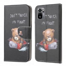 Folio-hoesje voor Xiaomi Redmi Note 10 / 10S Gevaarlijke Beer