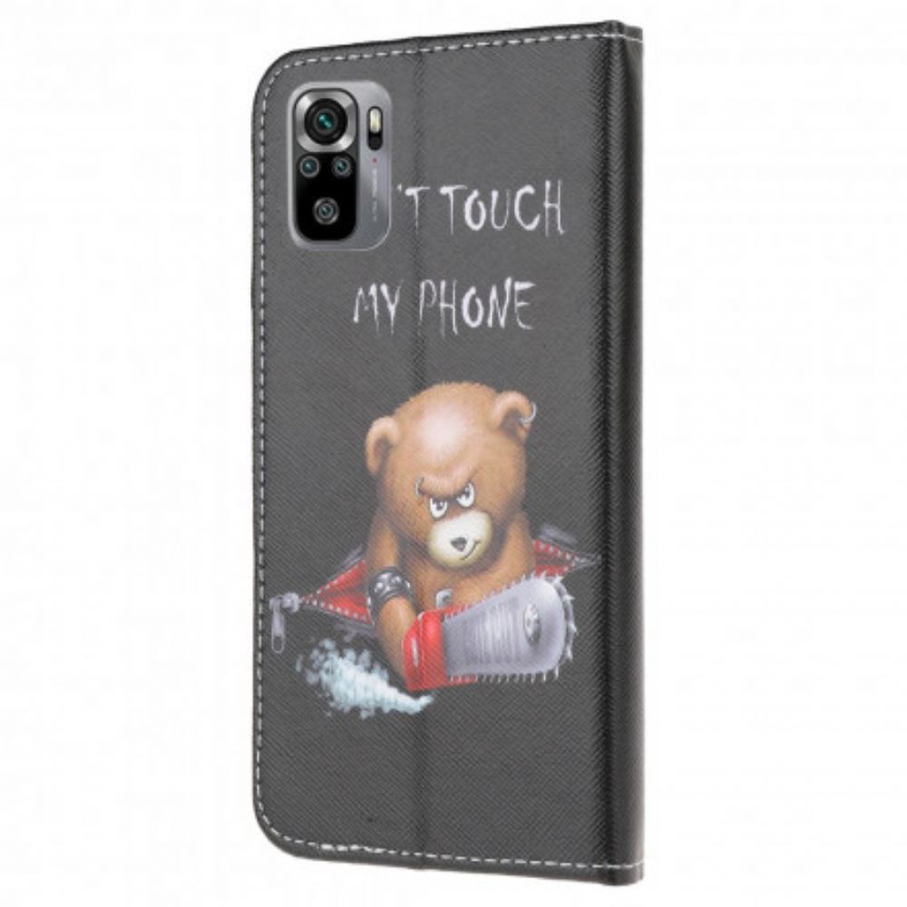 Folio-hoesje voor Xiaomi Redmi Note 10 / 10S Gevaarlijke Beer