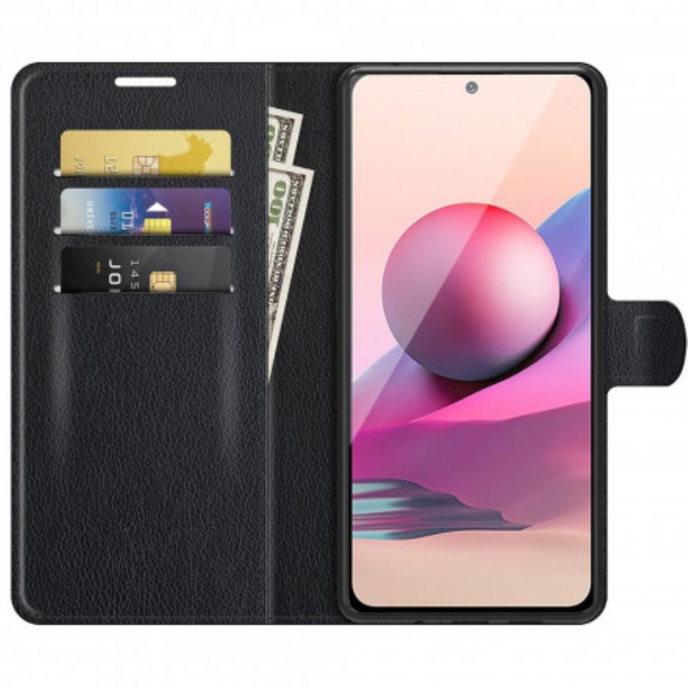 Folio-hoesje voor Xiaomi Redmi Note 10 / 10S Lederen Stijl Magnetische Sluiting