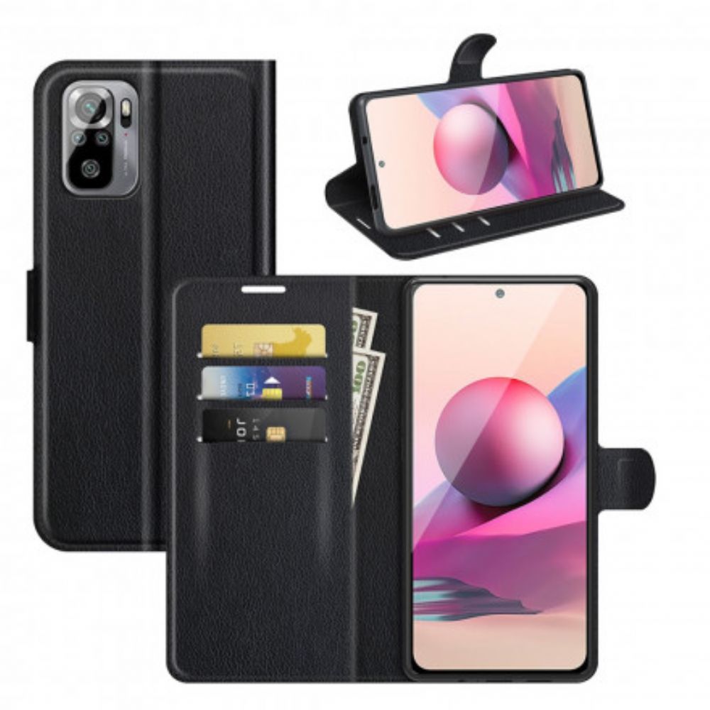 Folio-hoesje voor Xiaomi Redmi Note 10 / 10S Lederen Stijl Magnetische Sluiting