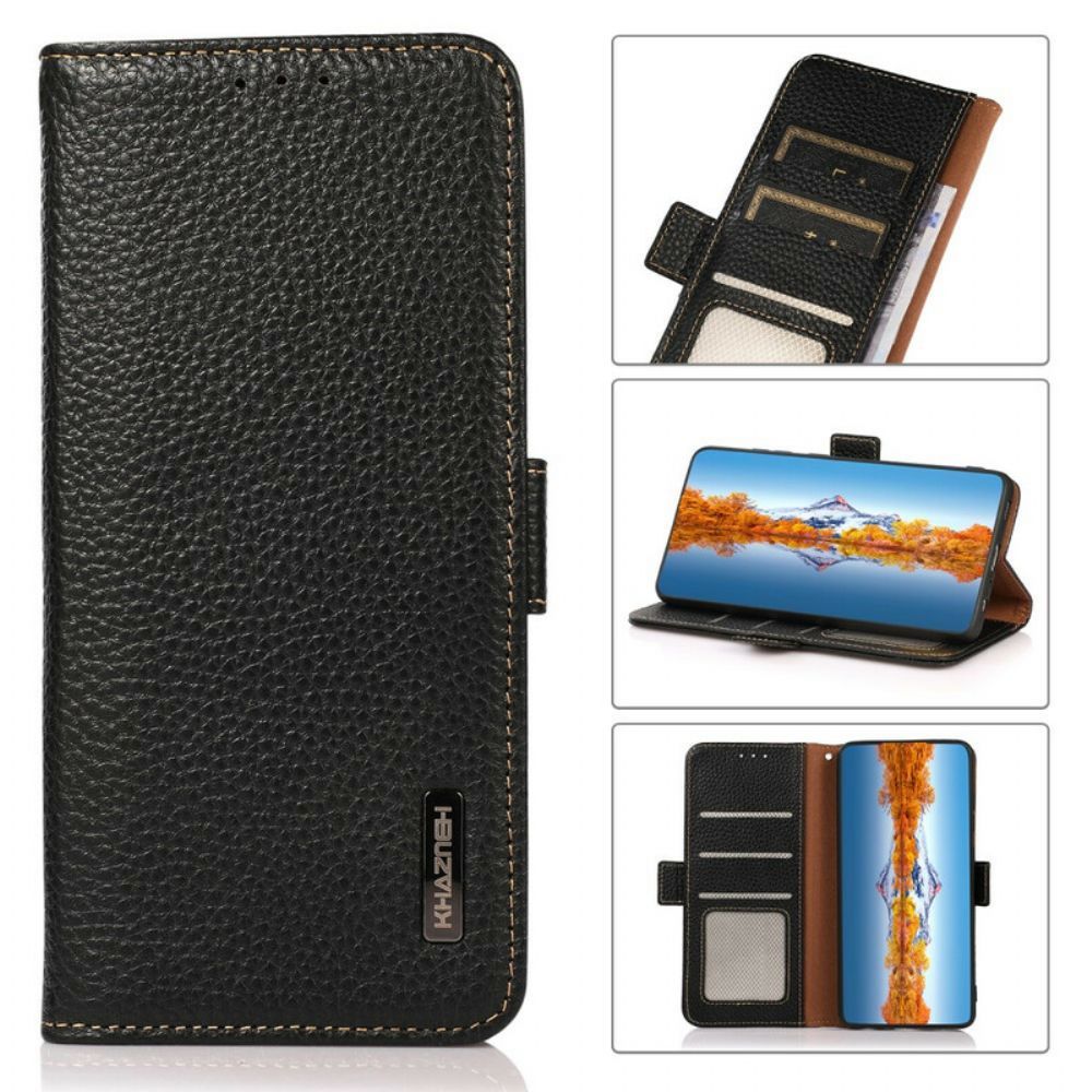 Folio-hoesje voor Xiaomi Redmi Note 10 / 10S Litchi Leer Khazneh Rfid