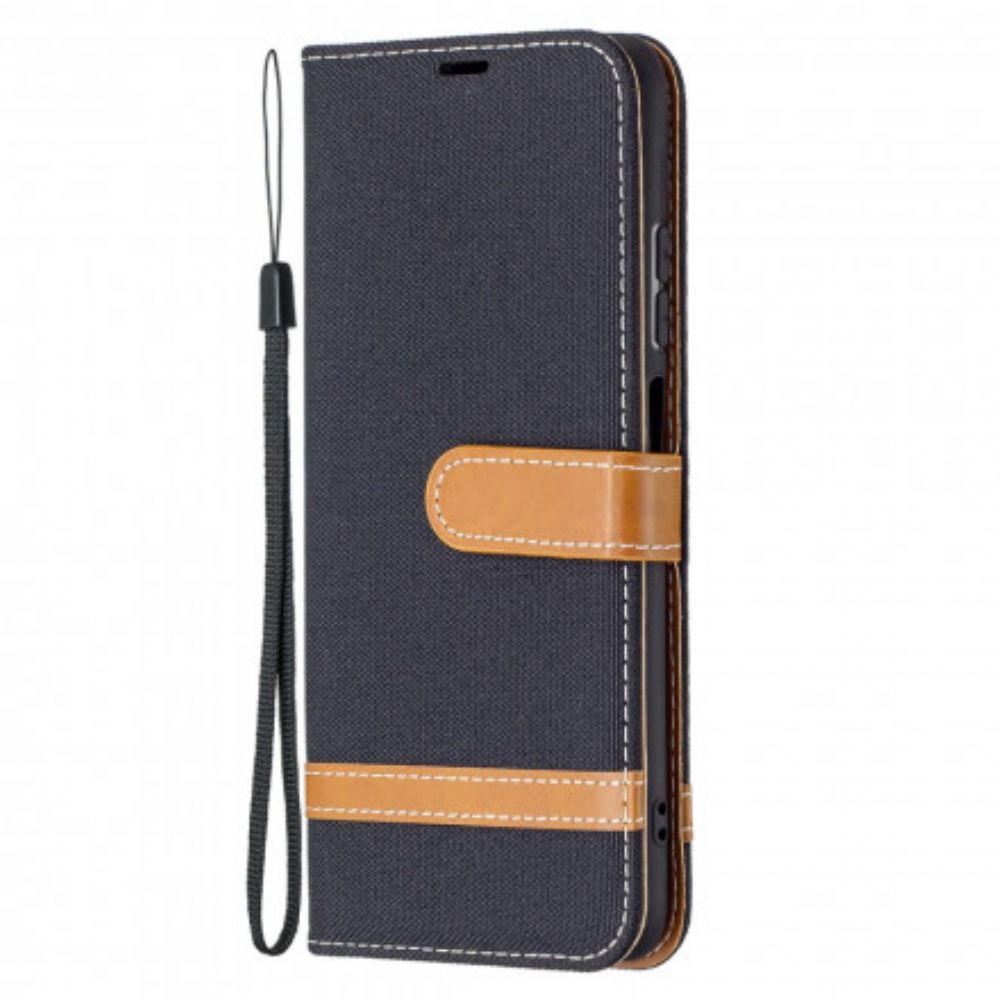 Folio-hoesje voor Xiaomi Redmi Note 10 / 10S Met Ketting Band Met Stof En Leereffect