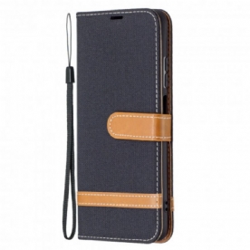 Folio-hoesje voor Xiaomi Redmi Note 10 / 10S Met Ketting Band Met Stof En Leereffect