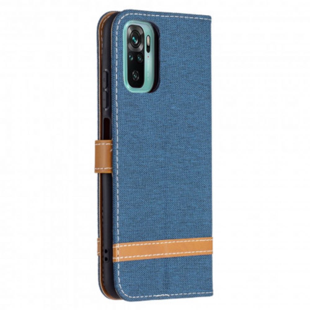 Folio-hoesje voor Xiaomi Redmi Note 10 / 10S Met Ketting Band Met Stof En Leereffect