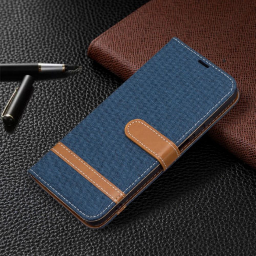 Folio-hoesje voor Xiaomi Redmi Note 10 / 10S Met Ketting Band Met Stof En Leereffect