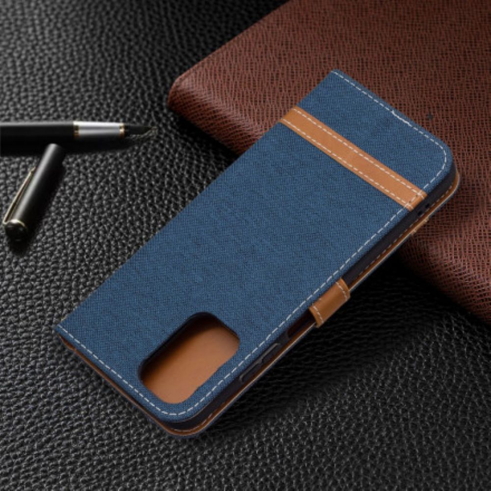 Folio-hoesje voor Xiaomi Redmi Note 10 / 10S Met Ketting Band Met Stof En Leereffect