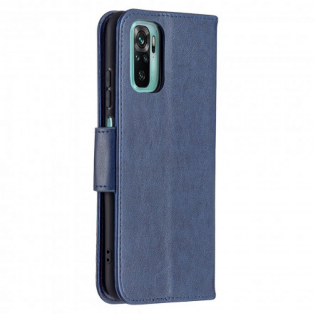 Folio-hoesje voor Xiaomi Redmi Note 10 / 10S Met Ketting Bandje Met Vlinderprint