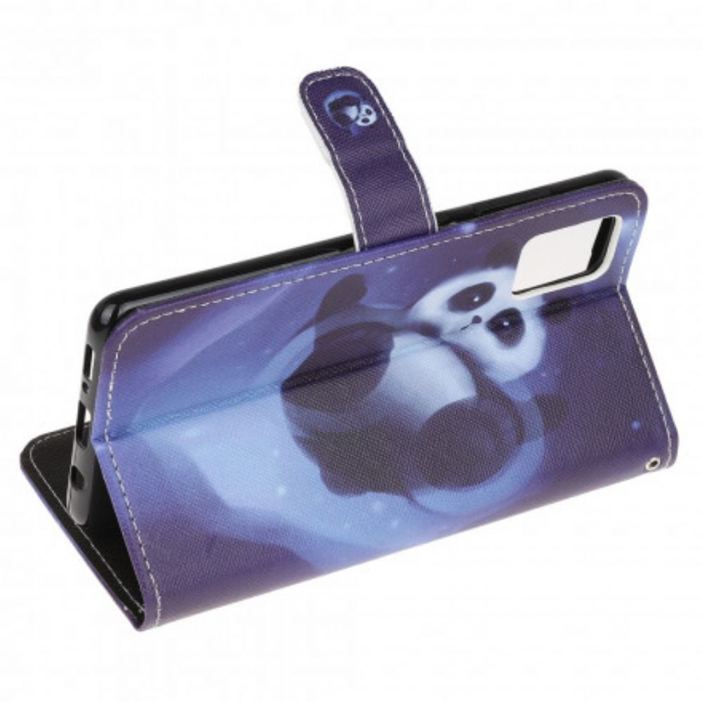 Folio-hoesje voor Xiaomi Redmi Note 10 / 10S Met Ketting Thong Space Panda