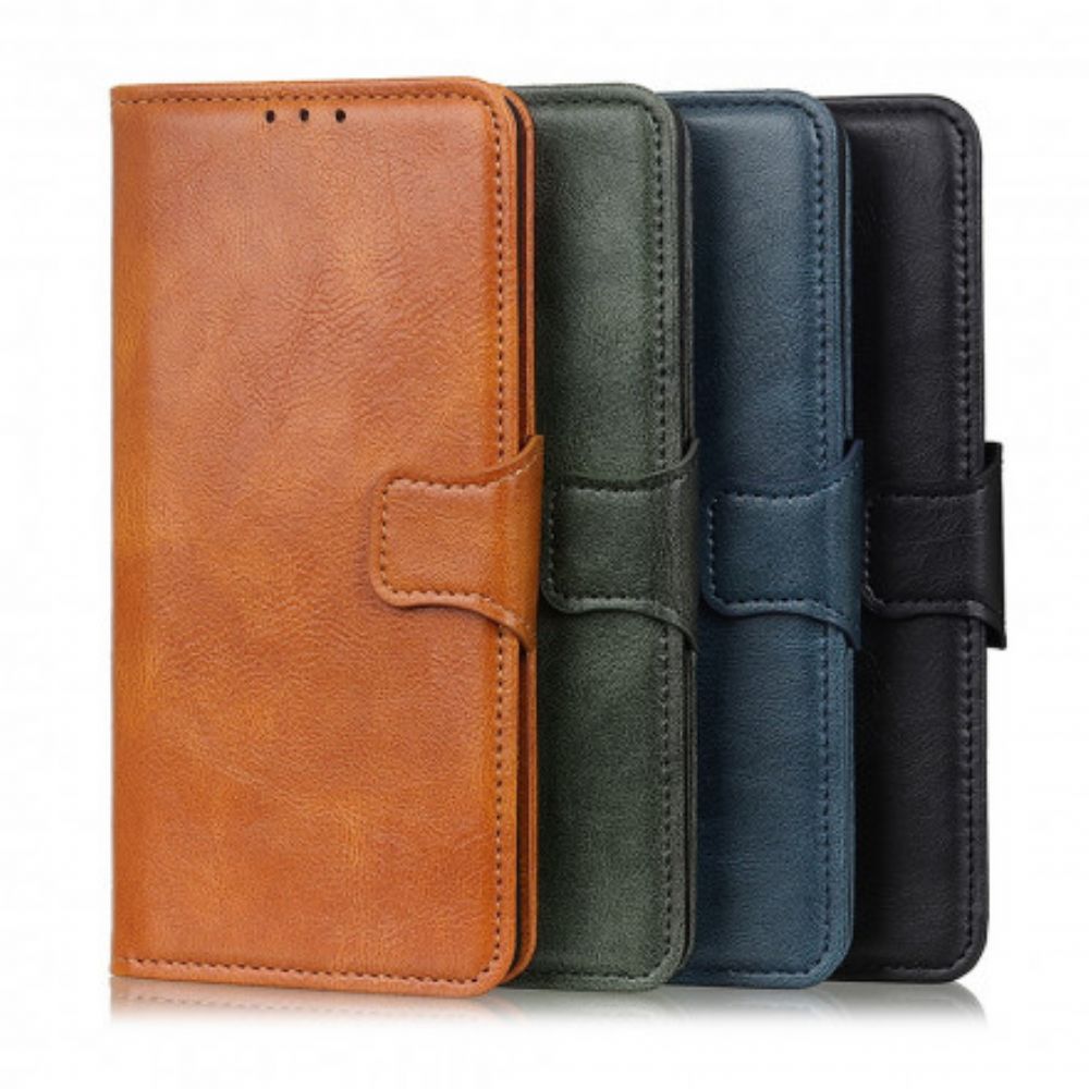 Folio-hoesje voor Xiaomi Redmi Note 10 / 10S Omkeerbare Sluiting Met Leereffect