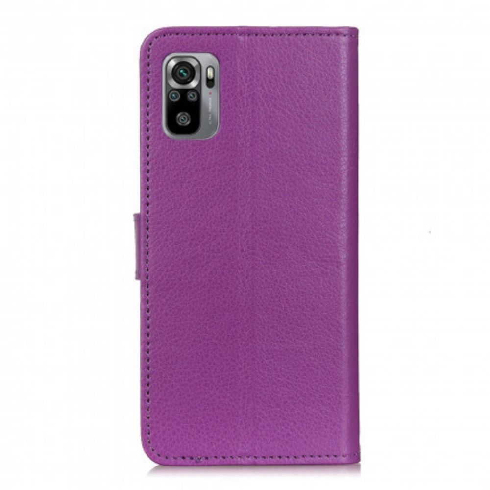 Folio-hoesje voor Xiaomi Redmi Note 10 / 10S Premium Lychee-leereffect