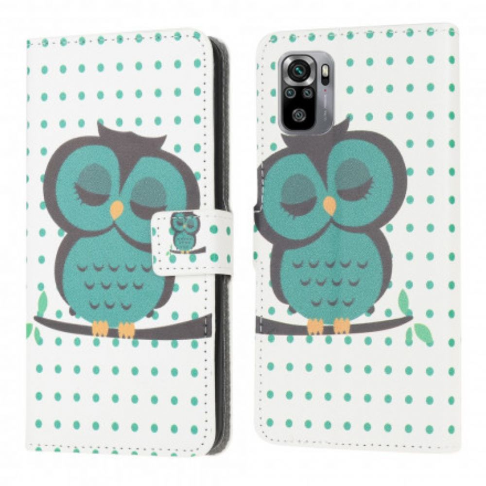 Folio-hoesje voor Xiaomi Redmi Note 10 / 10S Slapende Uil