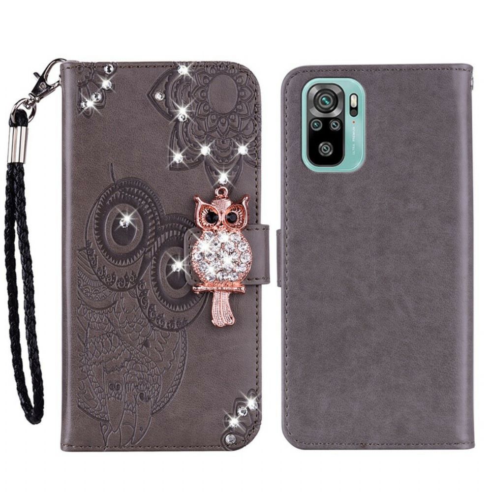 Folio-hoesje voor Xiaomi Redmi Note 10 / 10S Uil Mandala En Charm