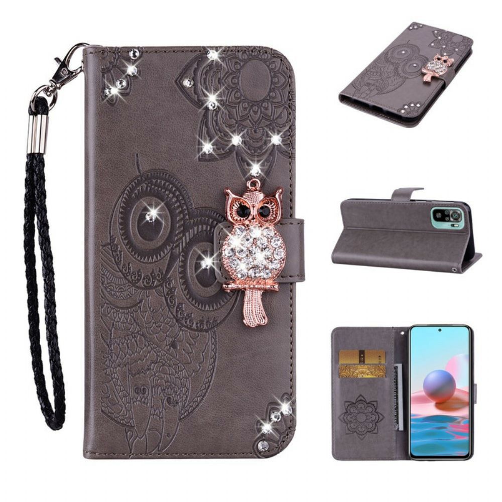 Folio-hoesje voor Xiaomi Redmi Note 10 / 10S Uil Mandala En Charm