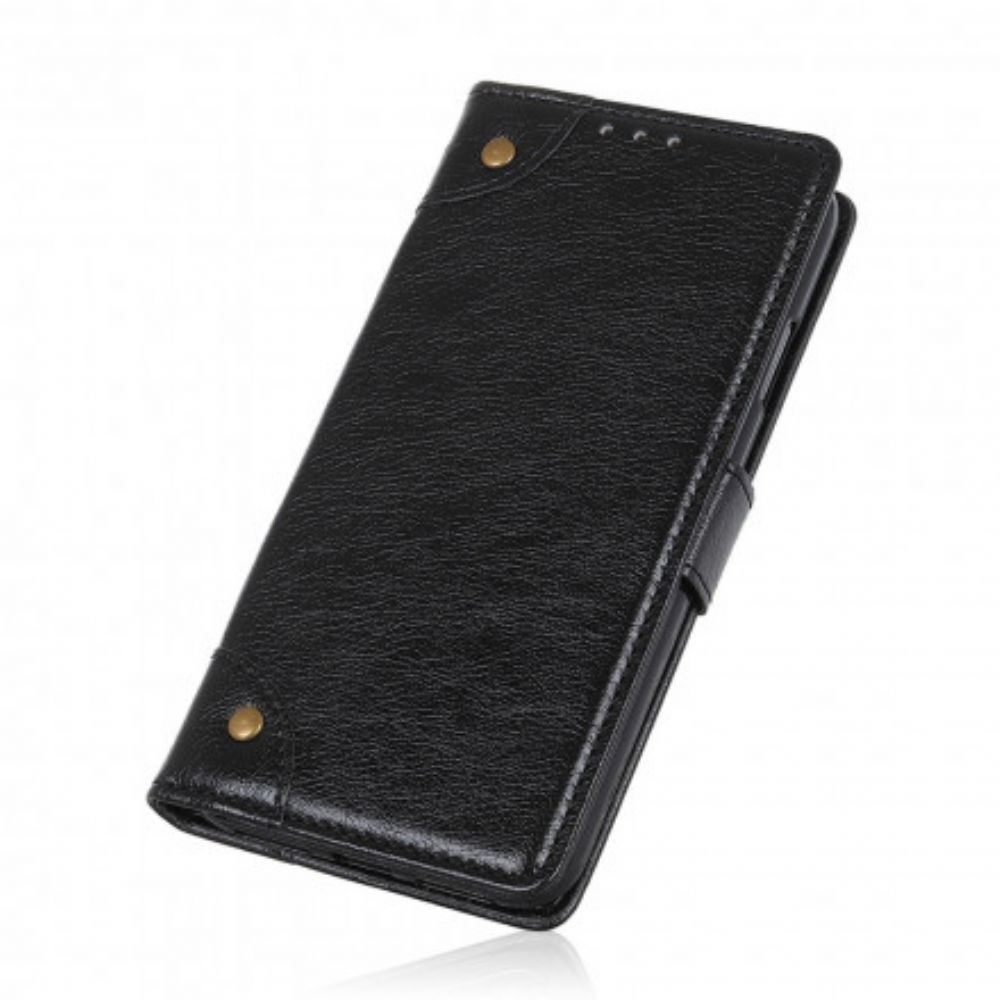 Folio-hoesje voor Xiaomi Redmi Note 10 / 10S Vintage Klinknagels Nappaleer Stijl