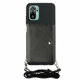 Hoesje voor Xiaomi Redmi Note 10 / 10S Crossbody-kaarthouder