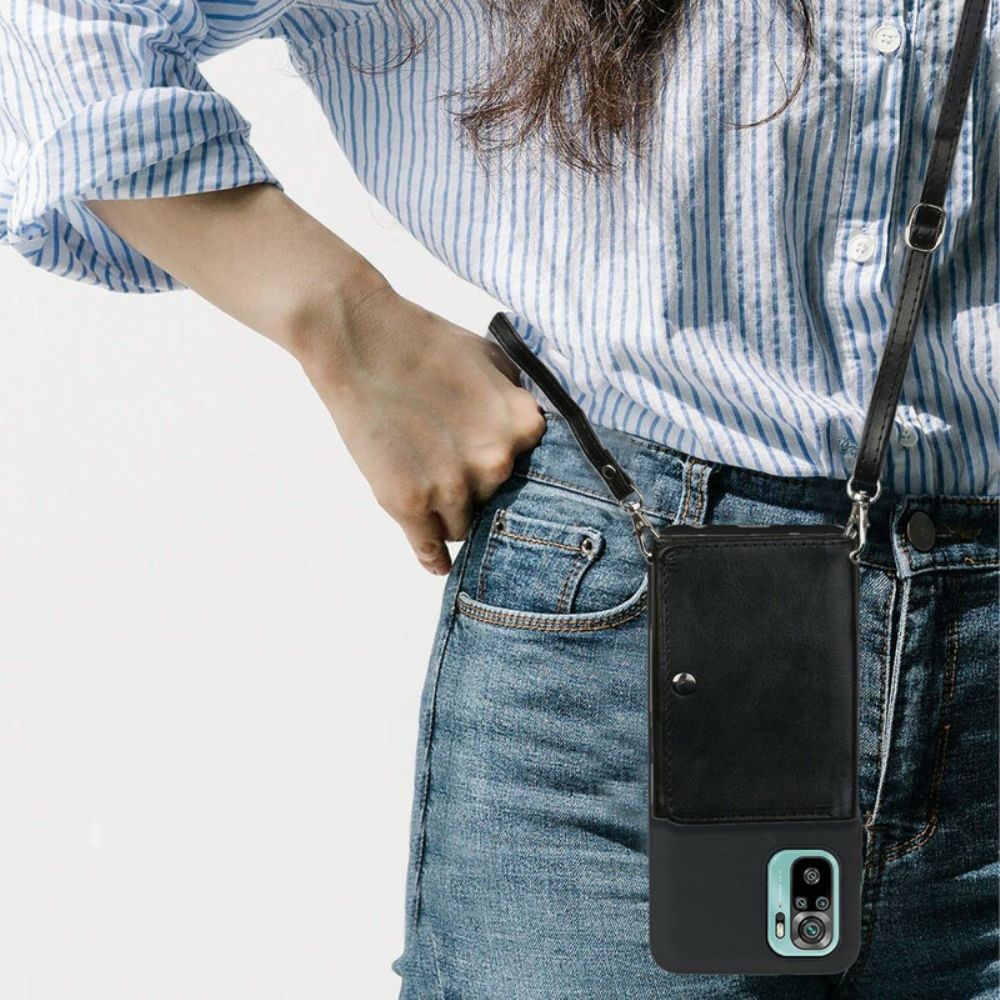 Hoesje voor Xiaomi Redmi Note 10 / 10S Crossbody-kaarthouder