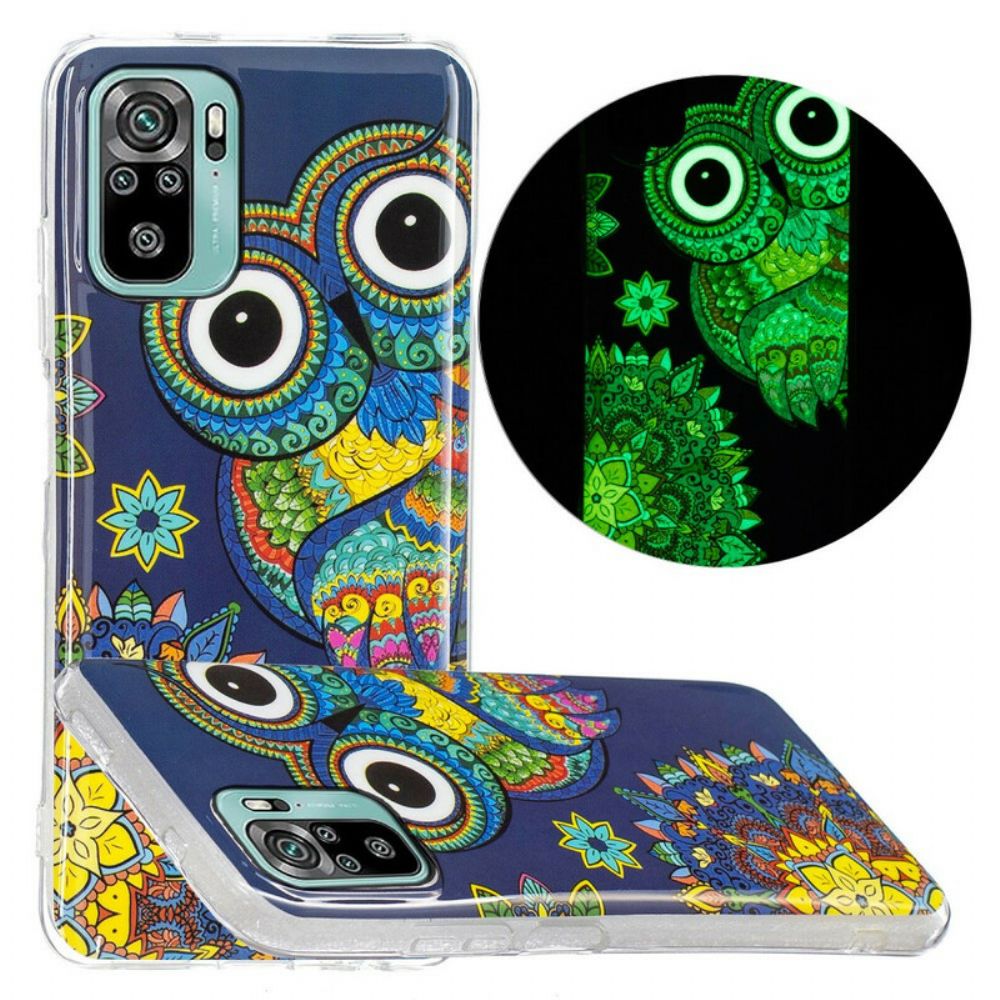 Hoesje voor Xiaomi Redmi Note 10 / 10S Fluorescerende Mandala Uil