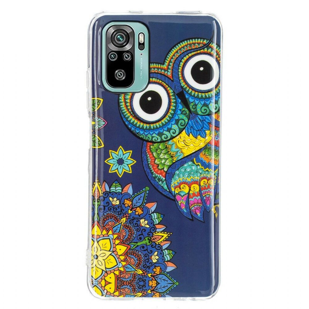 Hoesje voor Xiaomi Redmi Note 10 / 10S Fluorescerende Mandala Uil