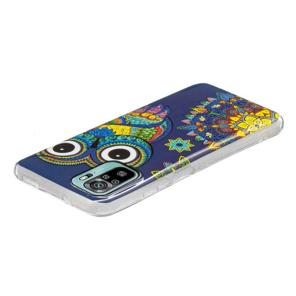 Hoesje voor Xiaomi Redmi Note 10 / 10S Fluorescerende Mandala Uil