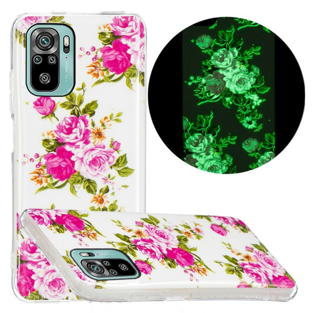 Hoesje voor Xiaomi Redmi Note 10 / 10S Fluorescerende Vrijheidsbloemen