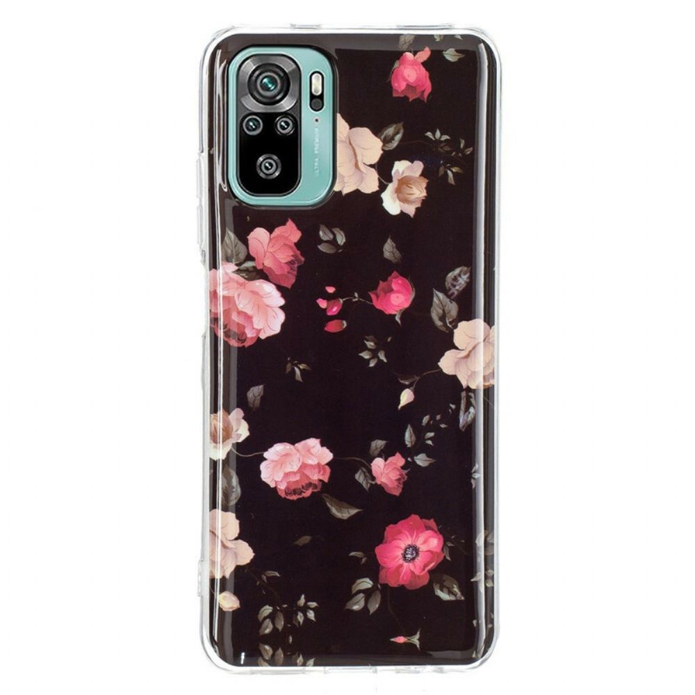 Hoesje voor Xiaomi Redmi Note 10 / 10S Fluorescerende Vrijheidsbloemen