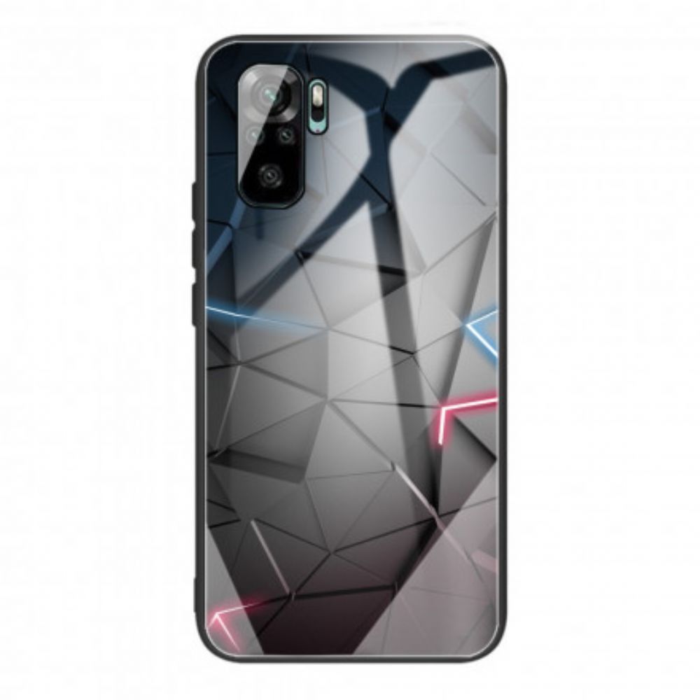 Hoesje voor Xiaomi Redmi Note 10 / 10S Geometrie Van Gehard Glas