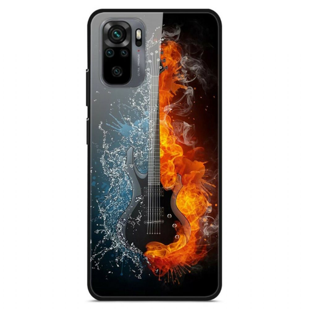 Hoesje voor Xiaomi Redmi Note 10 / 10S Gitaar Gehard Glas