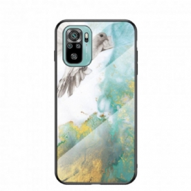 Hoesje voor Xiaomi Redmi Note 10 / 10S Marmer Kleuren Gehard Glas