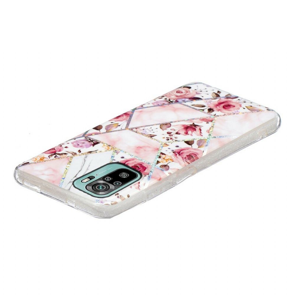 Hoesje voor Xiaomi Redmi Note 10 / 10S Marmerbloemen