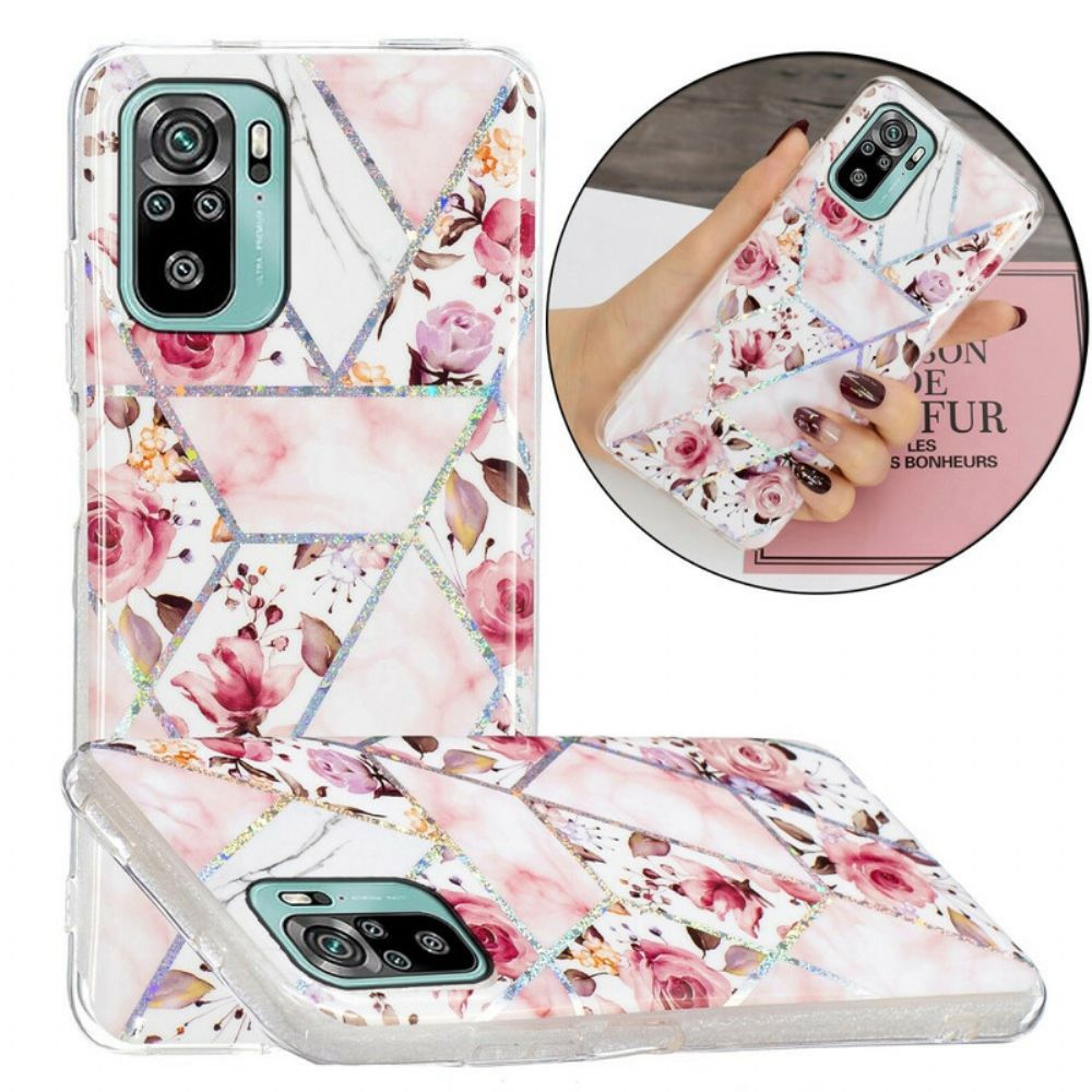 Hoesje voor Xiaomi Redmi Note 10 / 10S Marmerbloemen